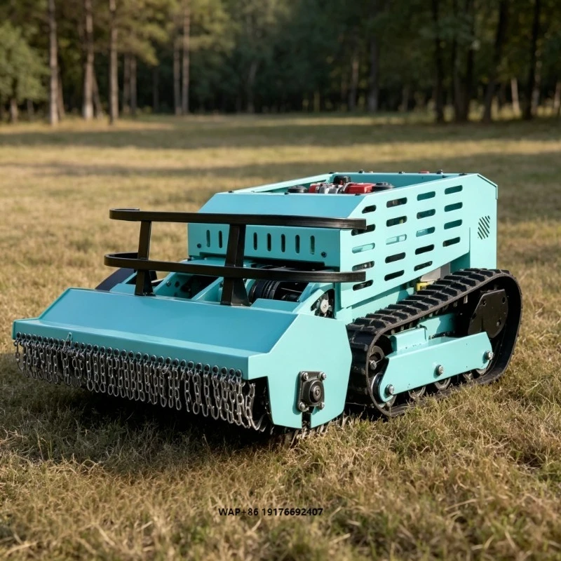 1000mm RC Flail Lawn Mower Remote Control Tracked Crawler Robot Grass Cutter Industrial 4 Stroke CE EPA Orchard Farm