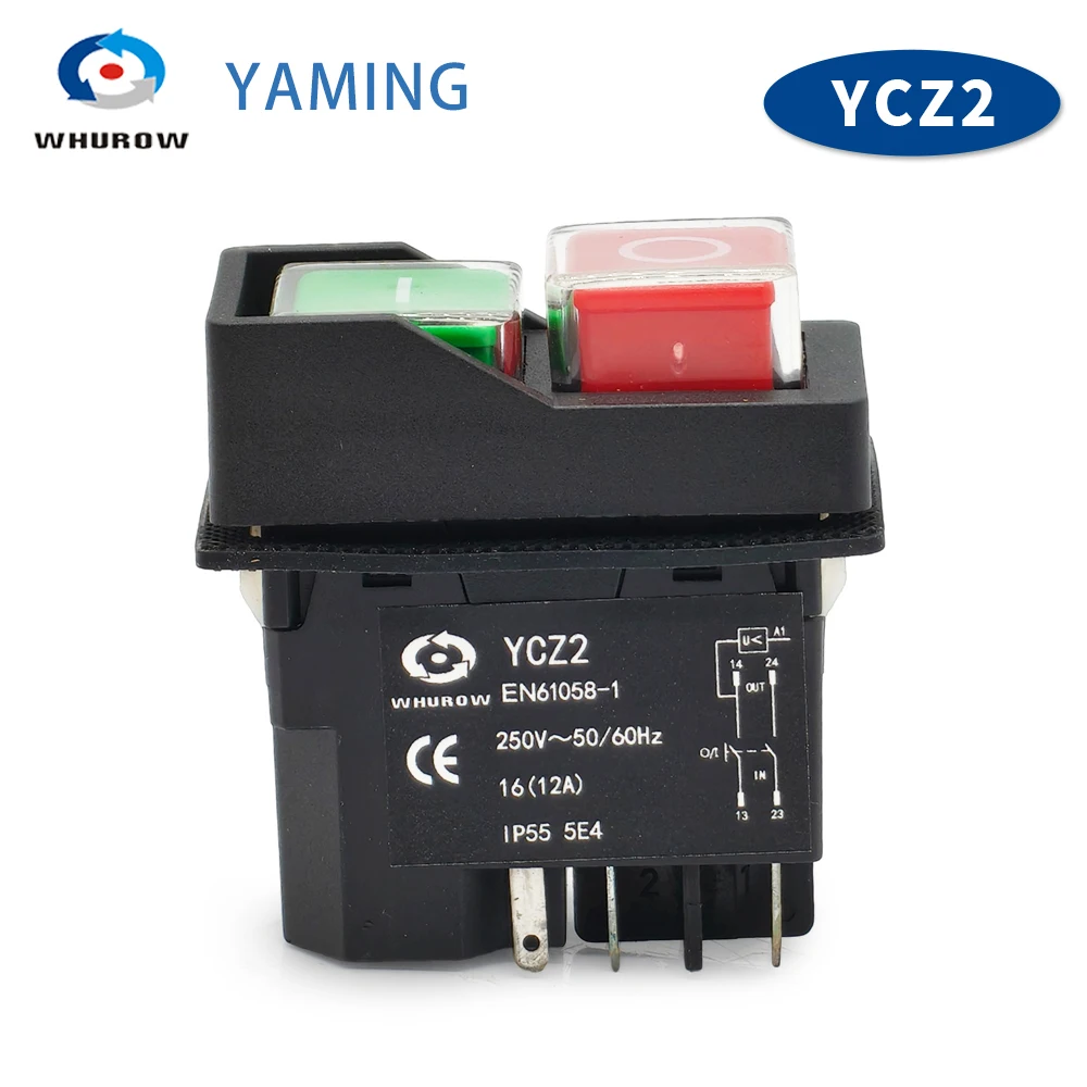 YCZ2 Электромагнитный переключатель 4/5 Pin 110 В/220 В Мгновенный (сброс) Вкл. Выкл. Красная/зеленая кнопка аварийной остановки Замена KJD17