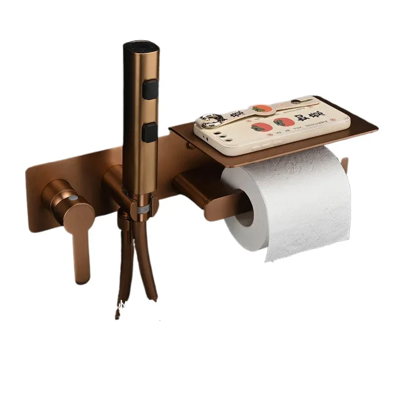 pre-embedded hot and cold multi-functional washing device Concealed spray gun multi-functional tissue holder