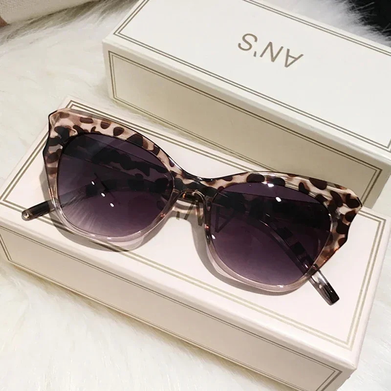 Leopard Vintage Cat Eye Sunglasses Women Luxury Fashion Brand Sun Glasses Female Mirror Retro Gradient Oculos De Sol Feminino