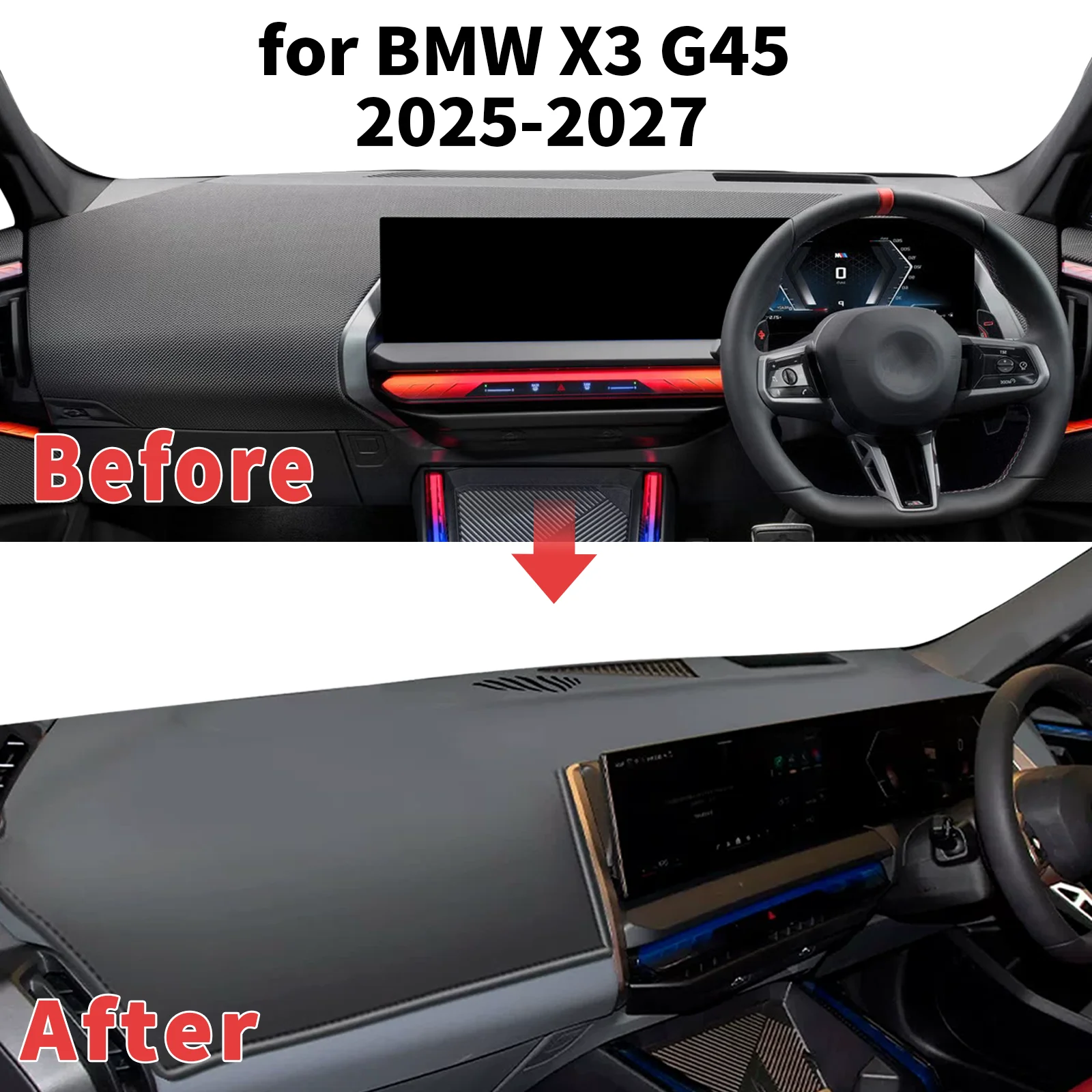 for BMW X3 G45 2025 2026 2027 Dashboard Cover Sun Shade Protector Dashmat Anti-Glare UV Block Carpet Mat Automotive Dash Mat