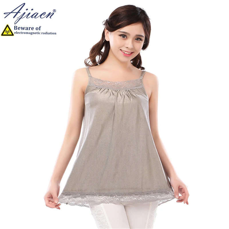 Anti-radiation 100% silver fiber knitted fabric maternity slip dress home appliances Electromagnetic radiation shielding camis