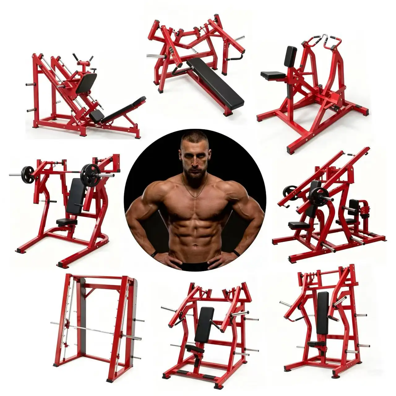 Complete Set Steel Fitness Equipment with Chest & Leg Trainers Safety Features Direct Manufacturer Supply