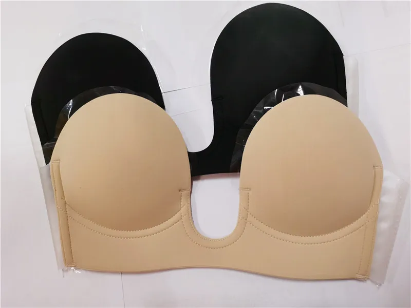 Sutiã invisível de silicone respirável para mulheres, sutiã invisível, roupa íntima de uma peça, peça única, asas laterais invisíveis, antirreflexo