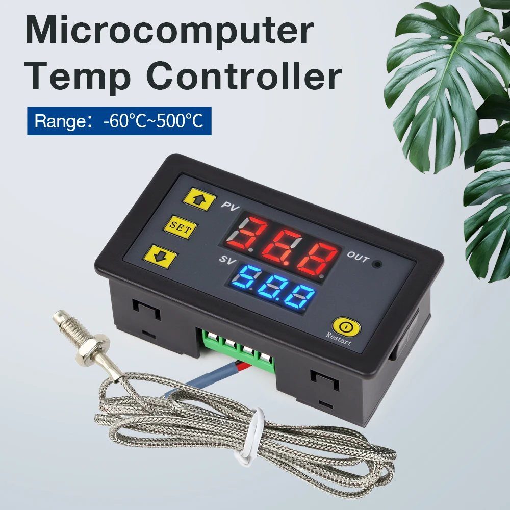

Терморегулятор W3230 -60°C ℃ -500 ℃ Терморегулятор с реле для управления отоплением и охлаждением, датчик термопары K-типа