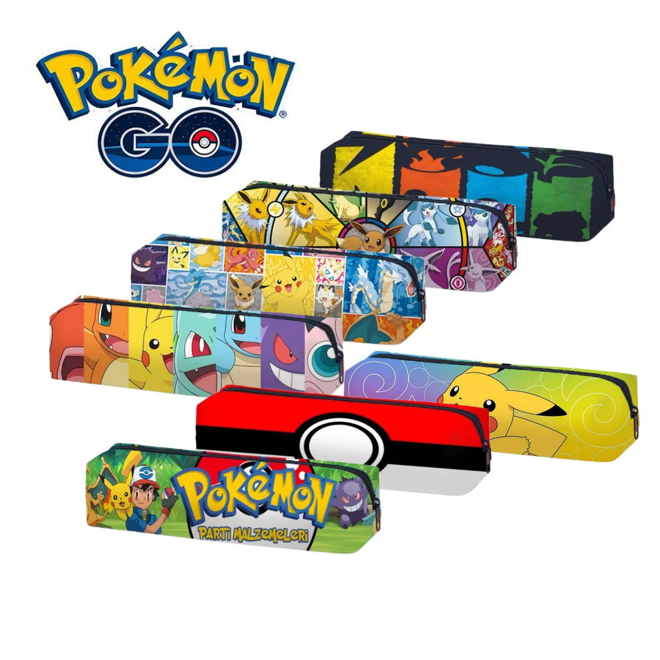 Pokémon Slim Single Zipper Pencil Pouch - Portable School Stationery Gift for Fans