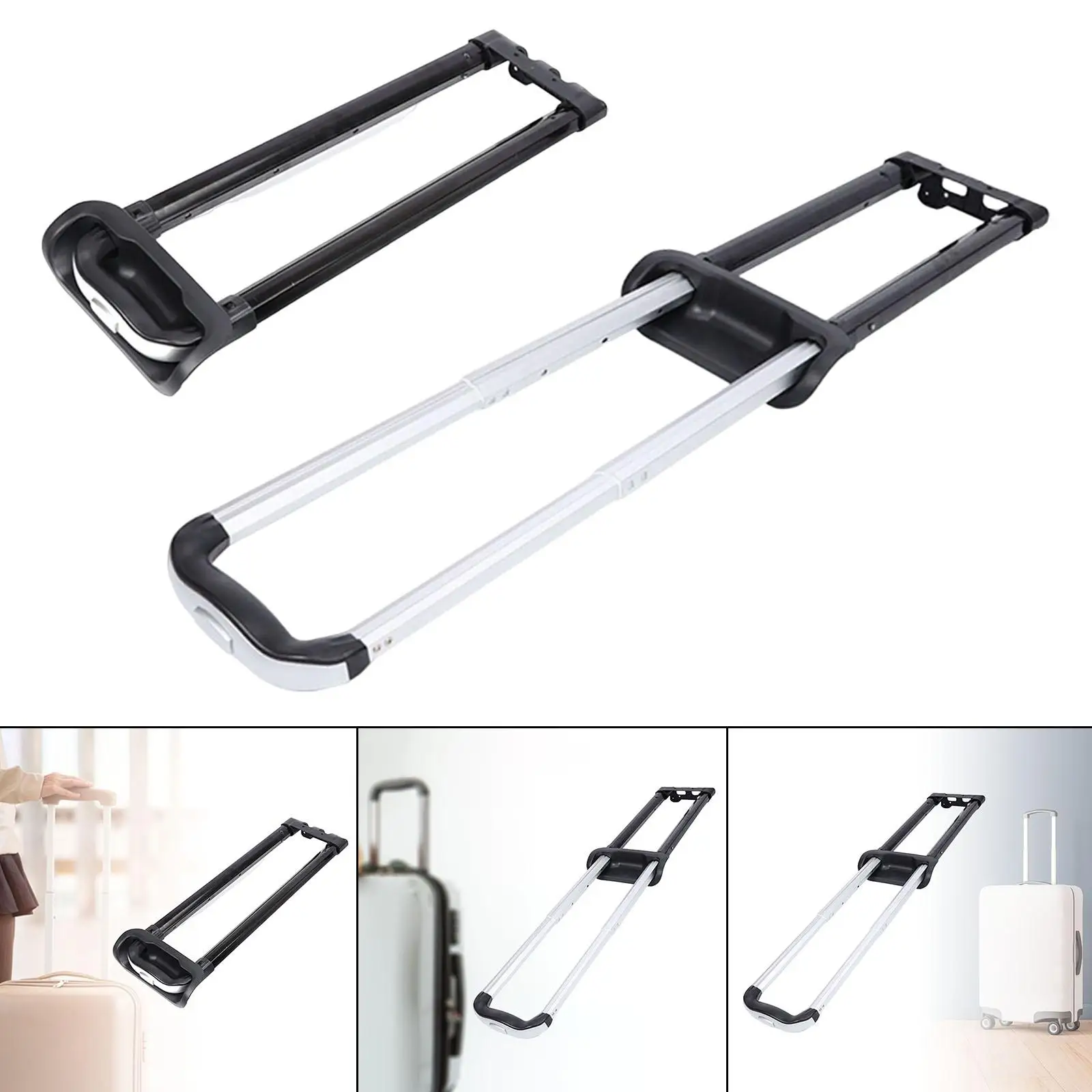 Telescoping Cooler Replacement Handle Adjustable Parts Black Pull Rod for Roller Luggage Trolley Cart Hand Truck Ice