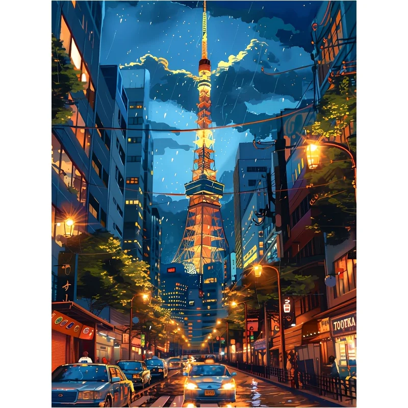 

500/1000/1200/2000PCS Puzzles for Adults Beautiful Street View of Tokyo Tower, Japan,Jigsaw Puzzles Brain Games Gifts Home Decor