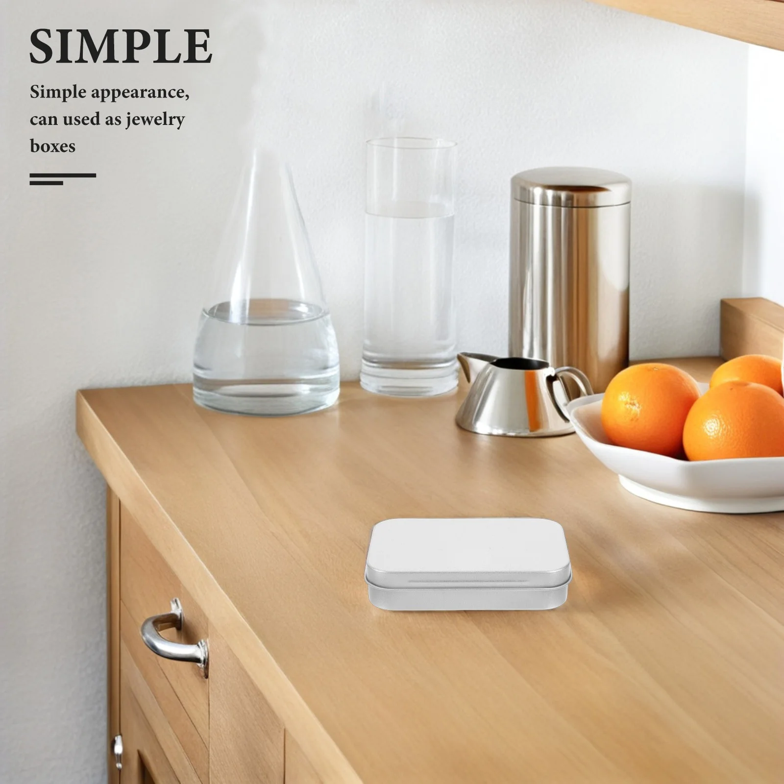 

2Pcs Small Tin Box Metal Hinged Lid Storage Container for Candies Jewelry Pills Compact Portable Tinplate Keepsake Box