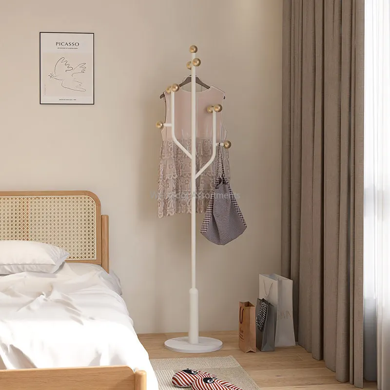 Light‑Luxury Wrought Iron Corner Coat Rack Freestanding Floor Hanger for Entryway Bedroom