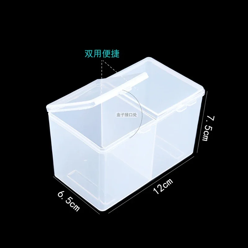 Caja de almacenamiento transparente de plástico para decoración de uñas, pincel con diamantes de imitación, bolígrafo, limas de pulido, contenedor, 1 Uds.