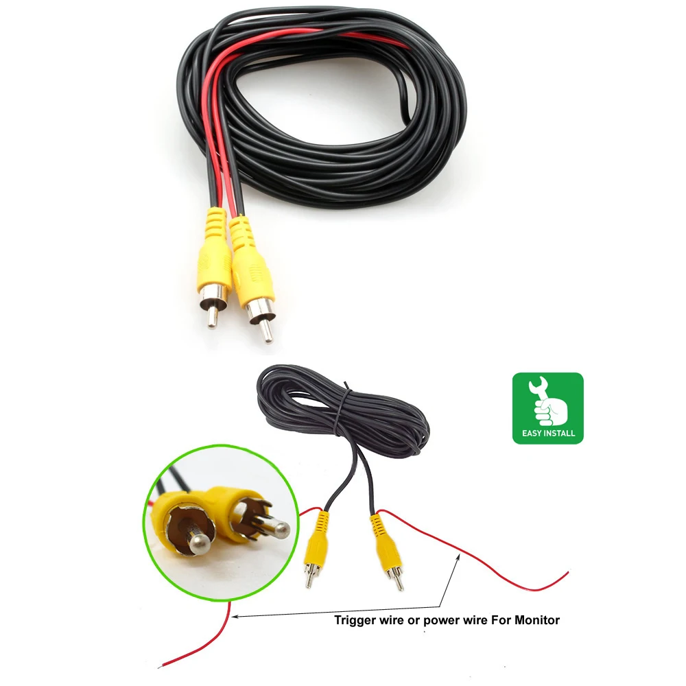 BYNCG AV Cáp Đa Năng Tự Động RCA AV Dây Dành Cho Camera Quan Sát Phía Sau Xe Video 6M Nối Dài dây Cáp