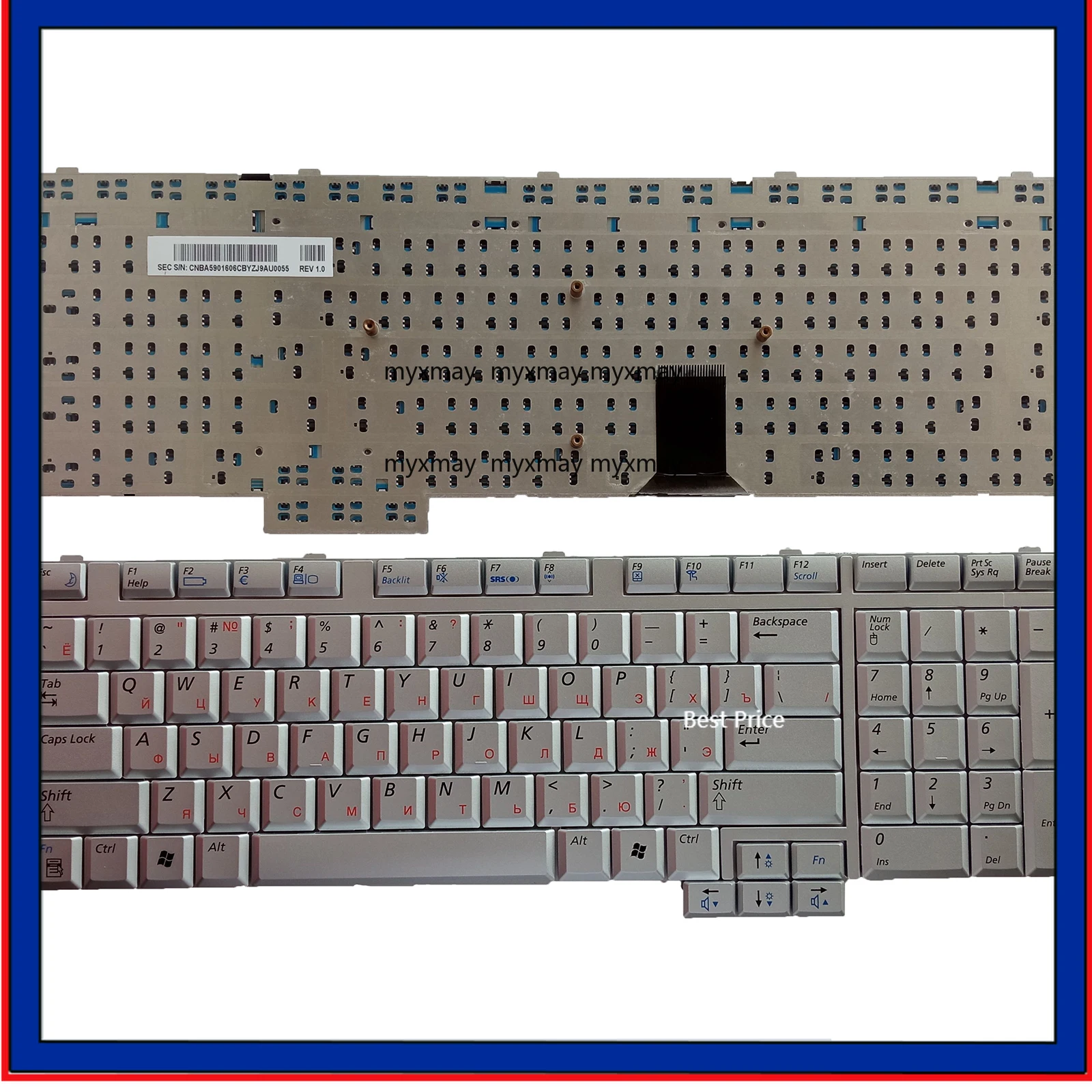 

Laptop Keyboard for Samsung M70 17" Silver RU