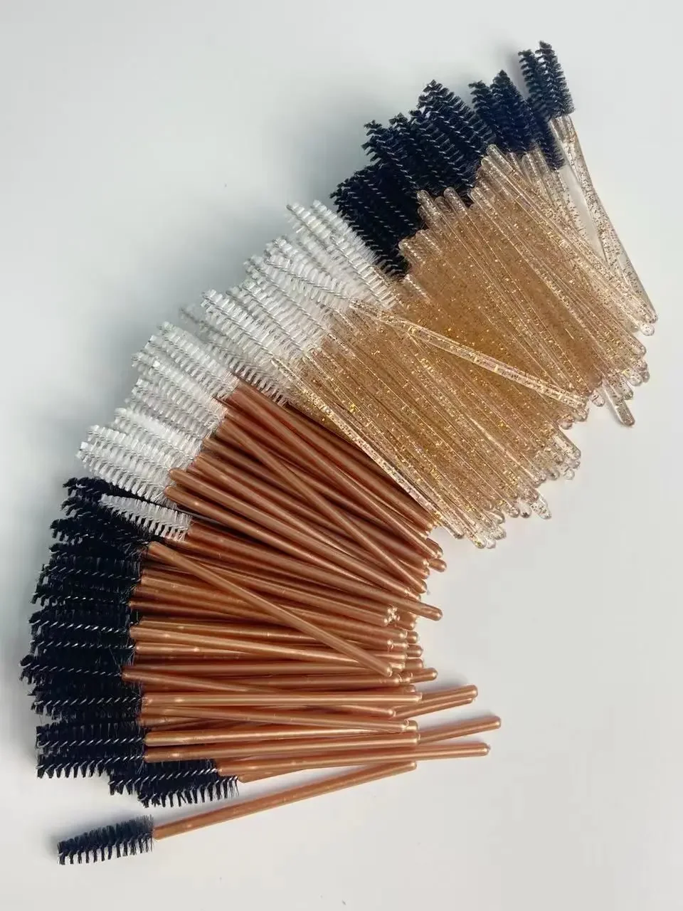 Eyelash Spoolie Wands  Rose Gold Color Series 50pcs Per Bag Private Label Package Available