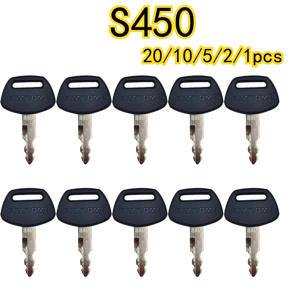 20/10/5/2/1piecs S450 Excavator Heavy Equipment Black Plastic for Sumitomo Ignition Keys with Logo SH130 200 210 240 350 360A5-6