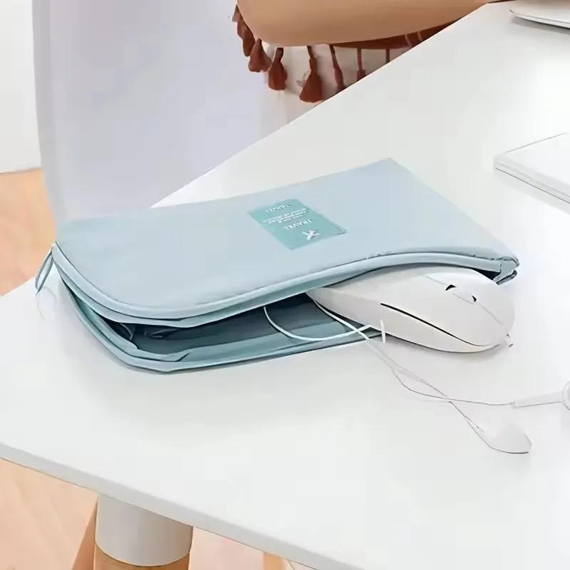 حقيبة تخزين الكابلات مقاوم للماء منظم إلكتروني رقمي محمول USB كابل نقل بيانات شاحن التوصيل حقيبة التخزين منظم كابلات السفر