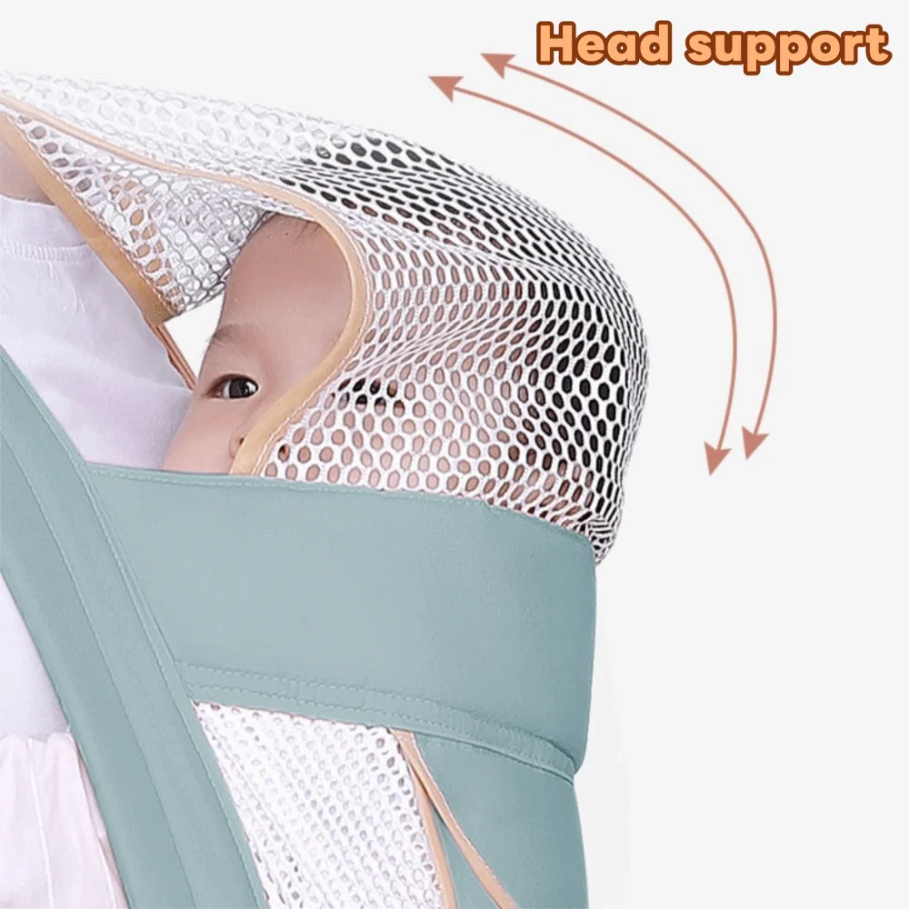 

Ergonomic Baby Carrier Head Support Net Cross Straps Infant Backpacks Holder Breathable Double-sided Newborn Sling Wrap Street