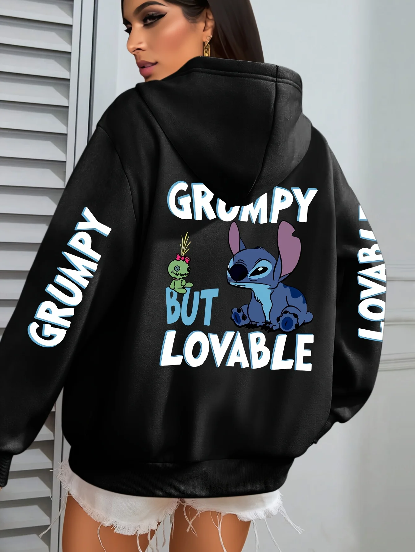 ديزني X بين النجوم الطفل غرزة والخردة المشتركة هوديي 2025 الخريف/الشتاء نمط جديد داكن لطيف تصميم هالوين/يومي/خارج #1