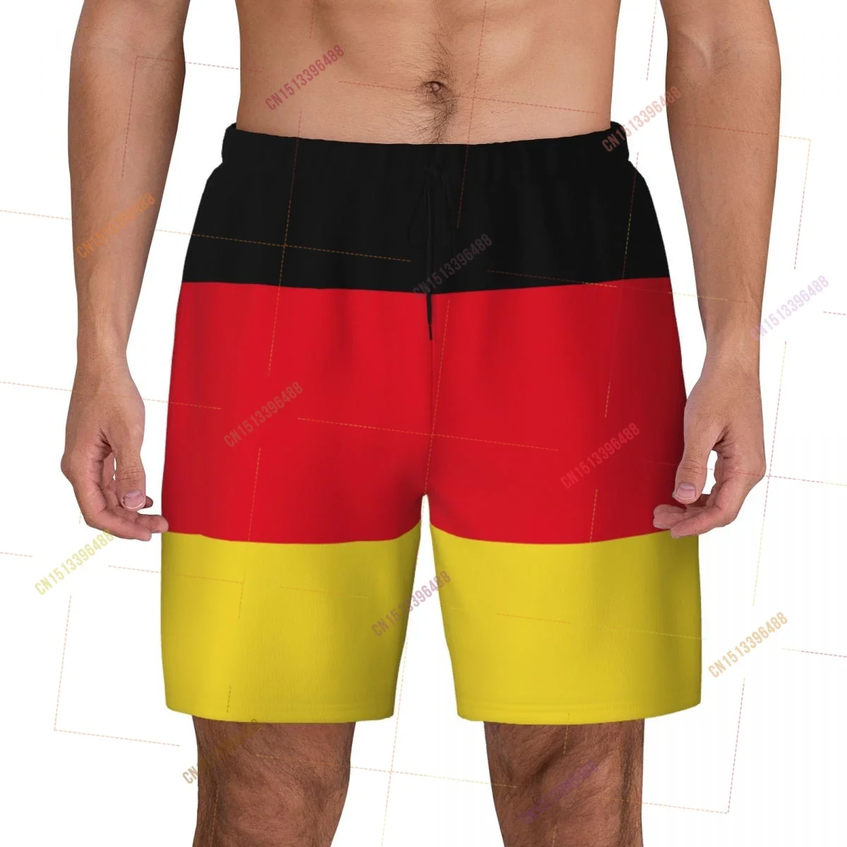 2026 Germany Flag Top Print 3D Mens Swimming Trunks Hawaiian Bathing Beach 2 in 1 Quick-Dry Summer Swim Shorts With Pockets