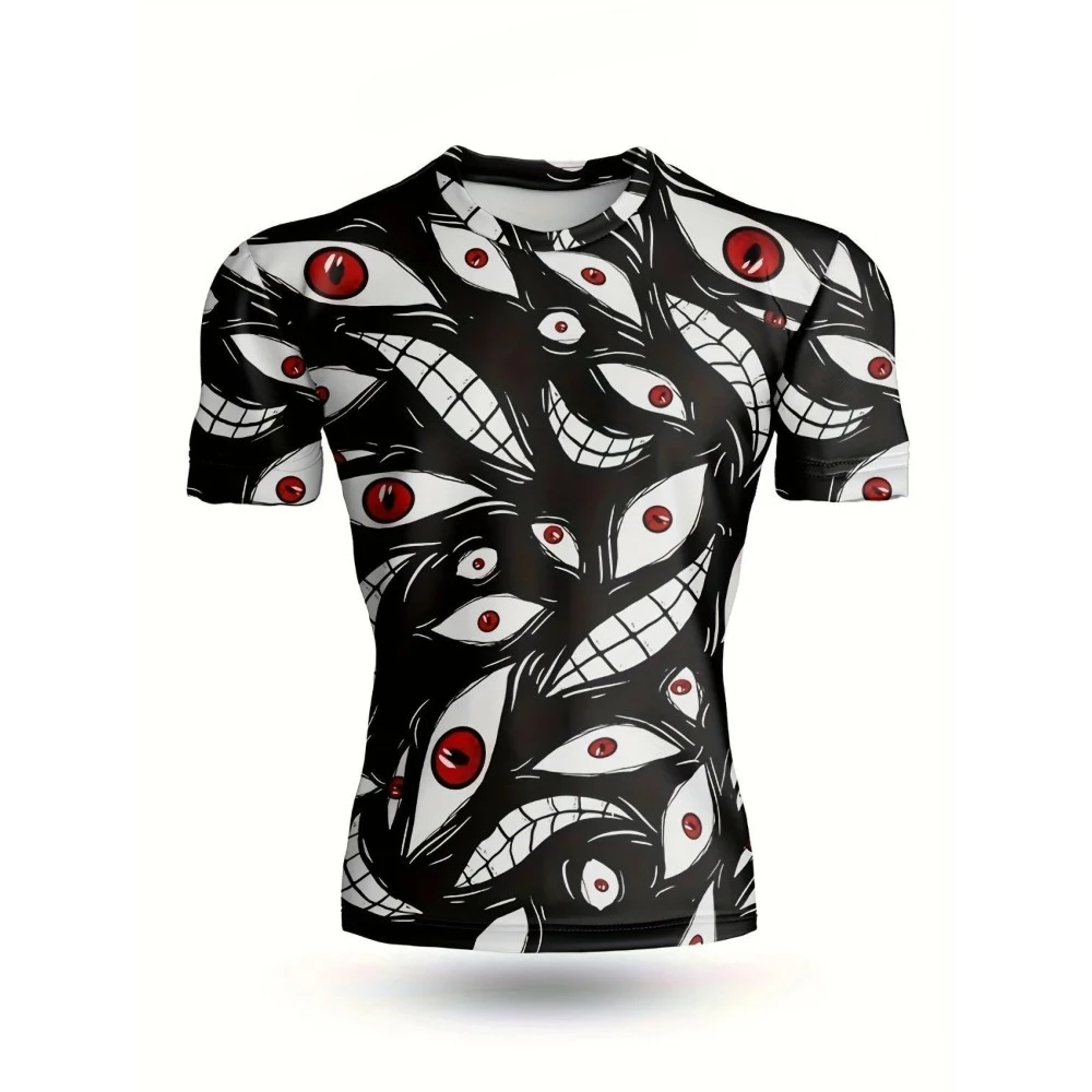 

2024 Summer New Explosive 3d Printed Men's Cotton Fashion Trend Short-sleeved Top Fitness Novel Men and Women Role Play T-shirt