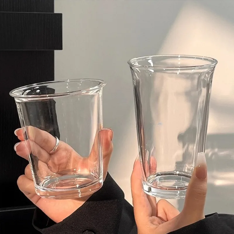 Simple Transparent Juice Milk Tea Mug Korean Style Coffee Cup Household Creative Cold Brew Latte Mug Party Specific Bubble Glass