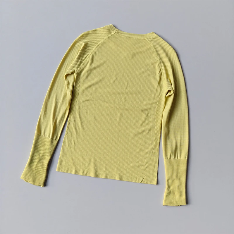 Damen Outdoor-Sportshirt Yoga-Bekleidung Fitness-T-Shirt Lauf-Workout-Top Damen Langarm-Sportbekleidung Trainingskleidung Fitnessstudio-Kleidung – Detail 3