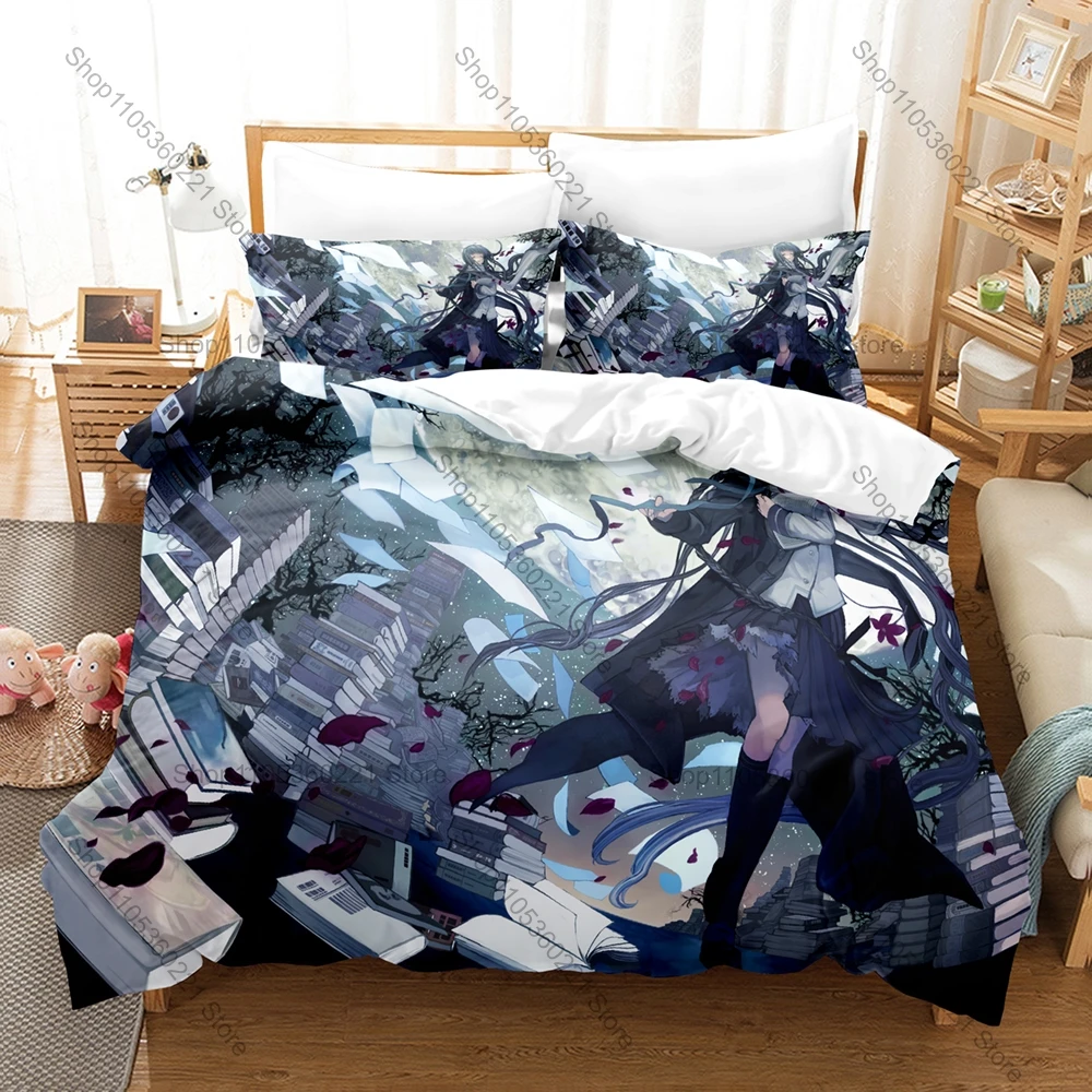 Bungaku Shoujo Konoha Inoue Toko Amano Duvet Cover Set 1 Duvet Cover + 2 Pillowcases Sweet Literary Anime Bed Linens Gift