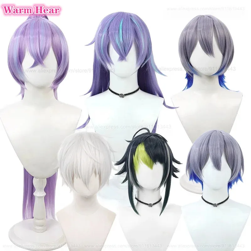 

qq28LQVtuber Synthetic Hoshirube Sho Koyanagi Rou Inami Rai Murakumo Kagetsu Cosplay Wig Heat Resistant Hair Halloween Part