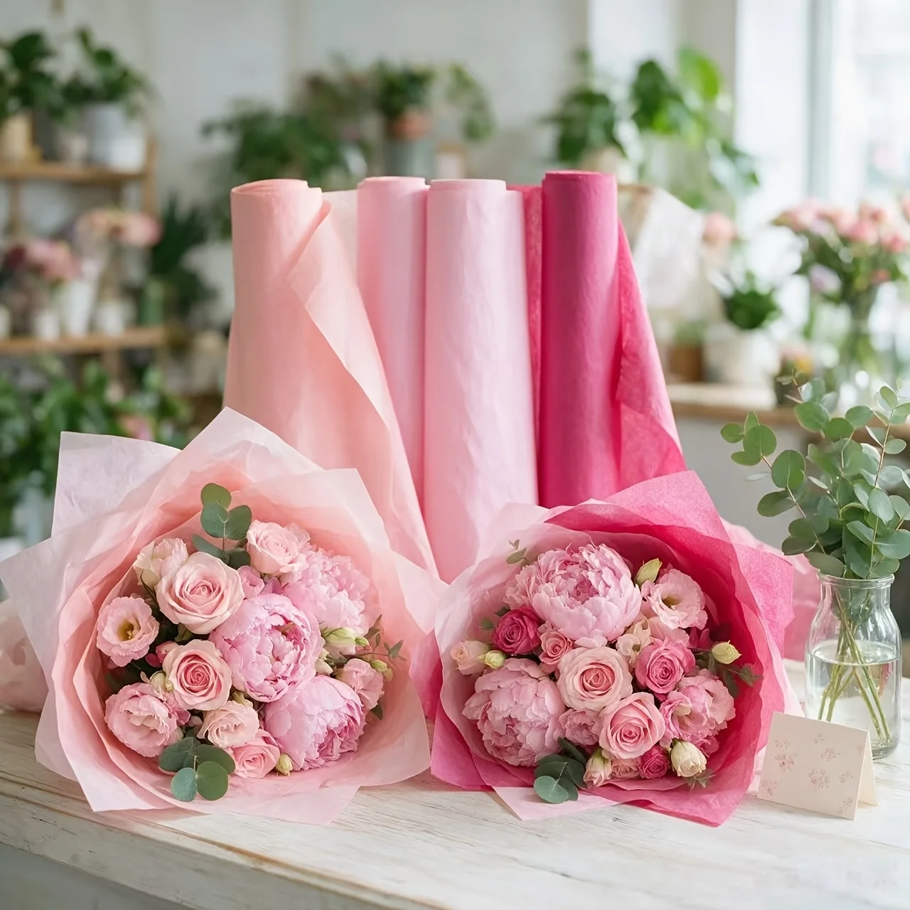 30 Sheets Solid Color Tissue Paper, Pink Light Pink Rose Red No Pattern Wrapping Paper, Gift Packing for Christmas Birthday Wedd