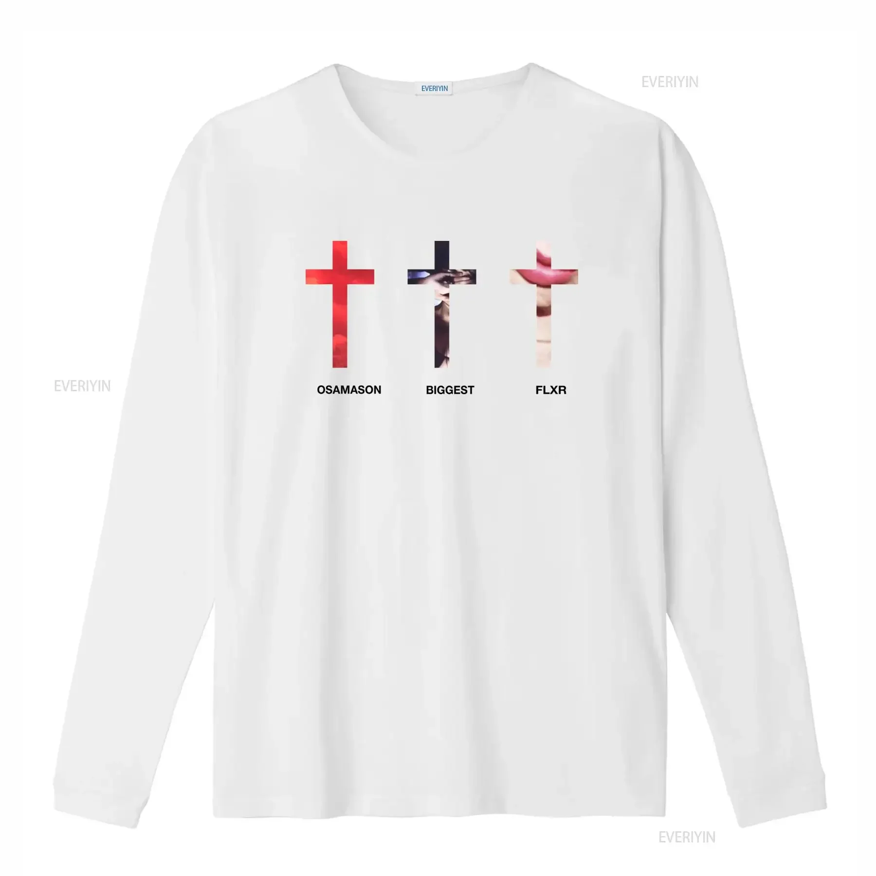BIGGEST FLXR SHORTSLEEVE T shirt with Cross Pattern Print vintage Washed Top For Everyday Wear designer clothes Breathable