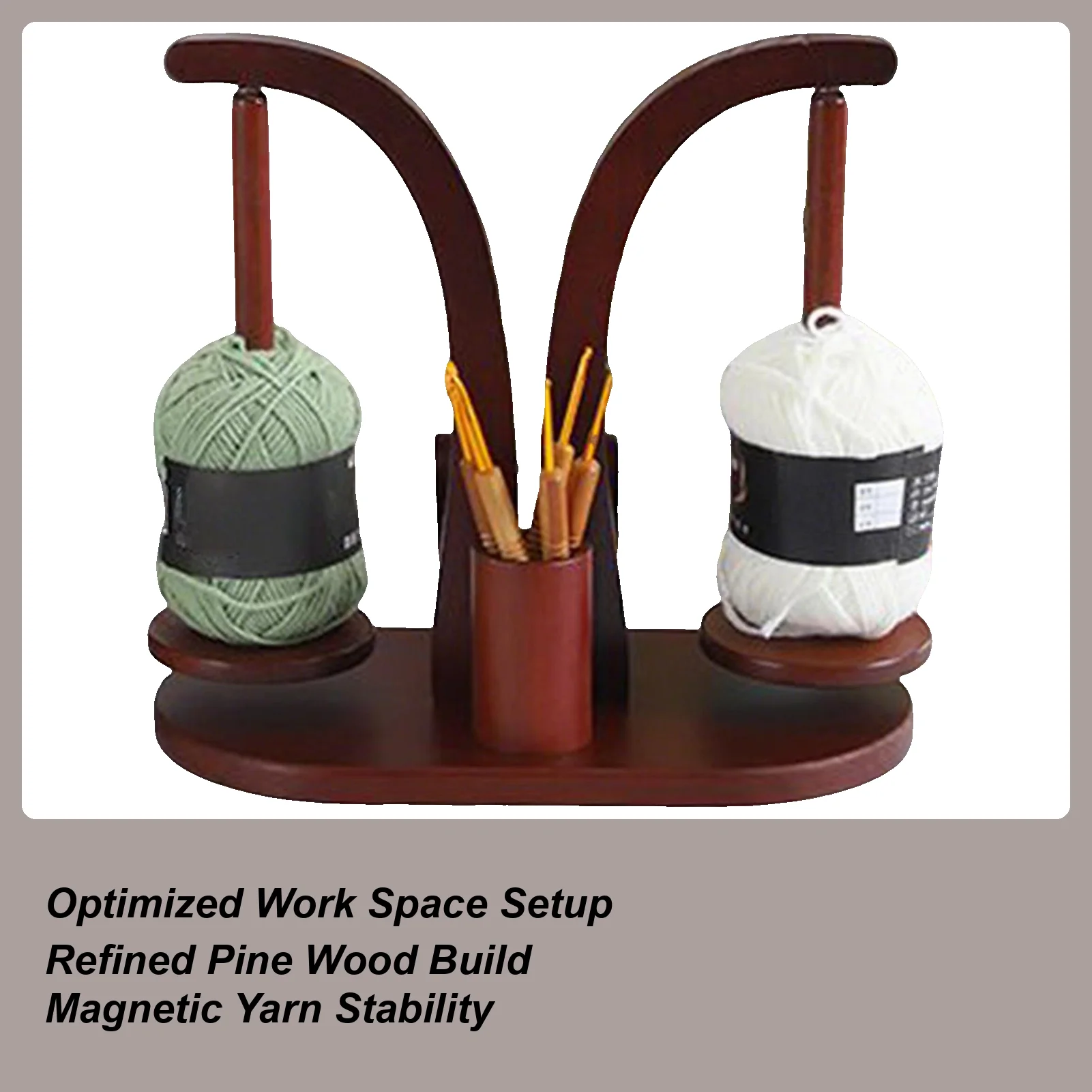 

Держатель пряжи для вязания крючком Деревянный держатель пряжи для вязания крючком Деревянная подставка для спиннера Диспенсер для дней рождения Праздники Рождество