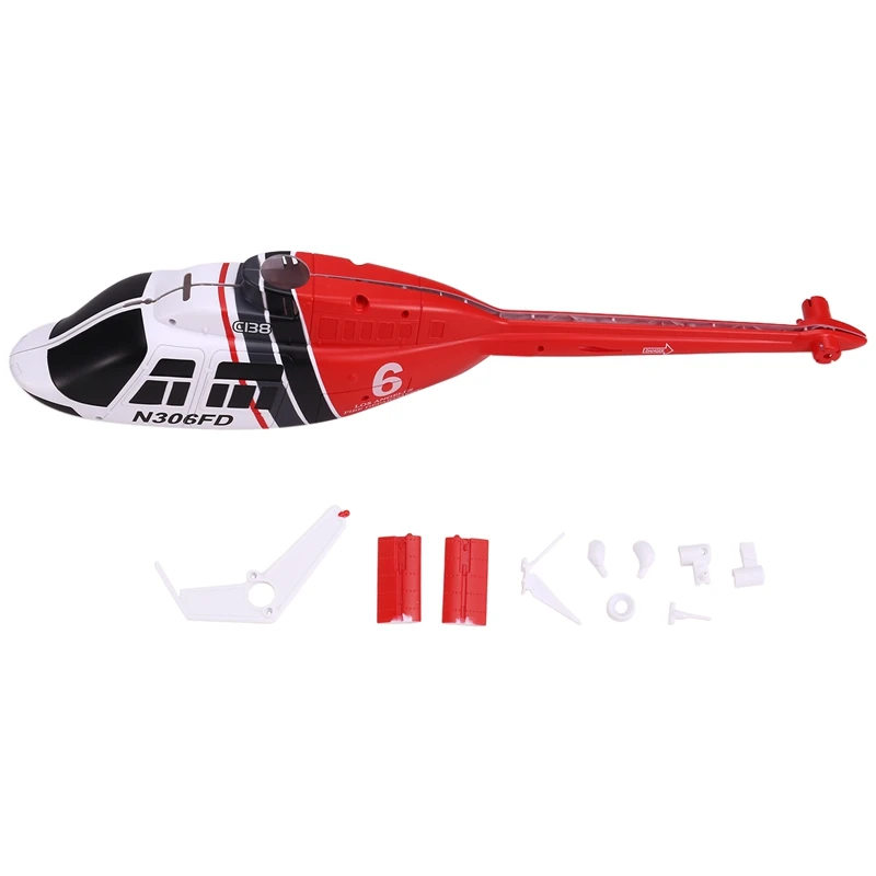 Practical RC Toy Helicopter Upgrade C138 Fuselage Shell Kit for RC ERA C138 Bell 206 1:33 RC Toy Helicopter Parts Red