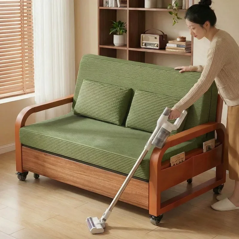 Multifunctional Folding Sofa Bed Convertible Single Double Sleeper Couch with Pull Out Mechanism for Living Room Bedroom