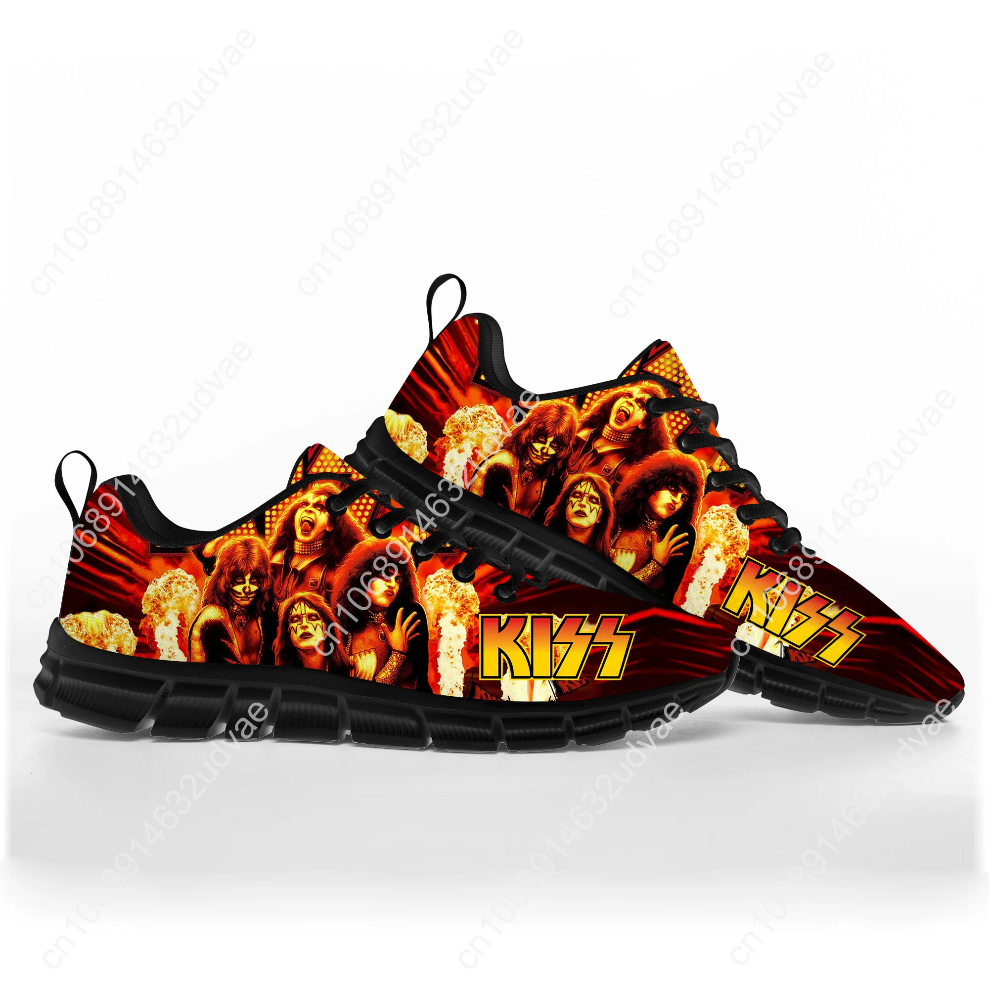 Kiss Rock Band Sports Shoes Men Women Teenager Kids Children Sneakers Footwear Casual Custom Couple Shoes Black