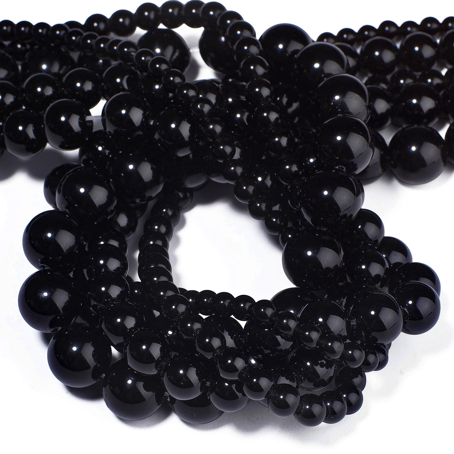 Natural Black Obsidian Stone Beads 4-12mm Round Loose Spacer Beads for Jewelry Making Diy Beading Accessories Wholesale