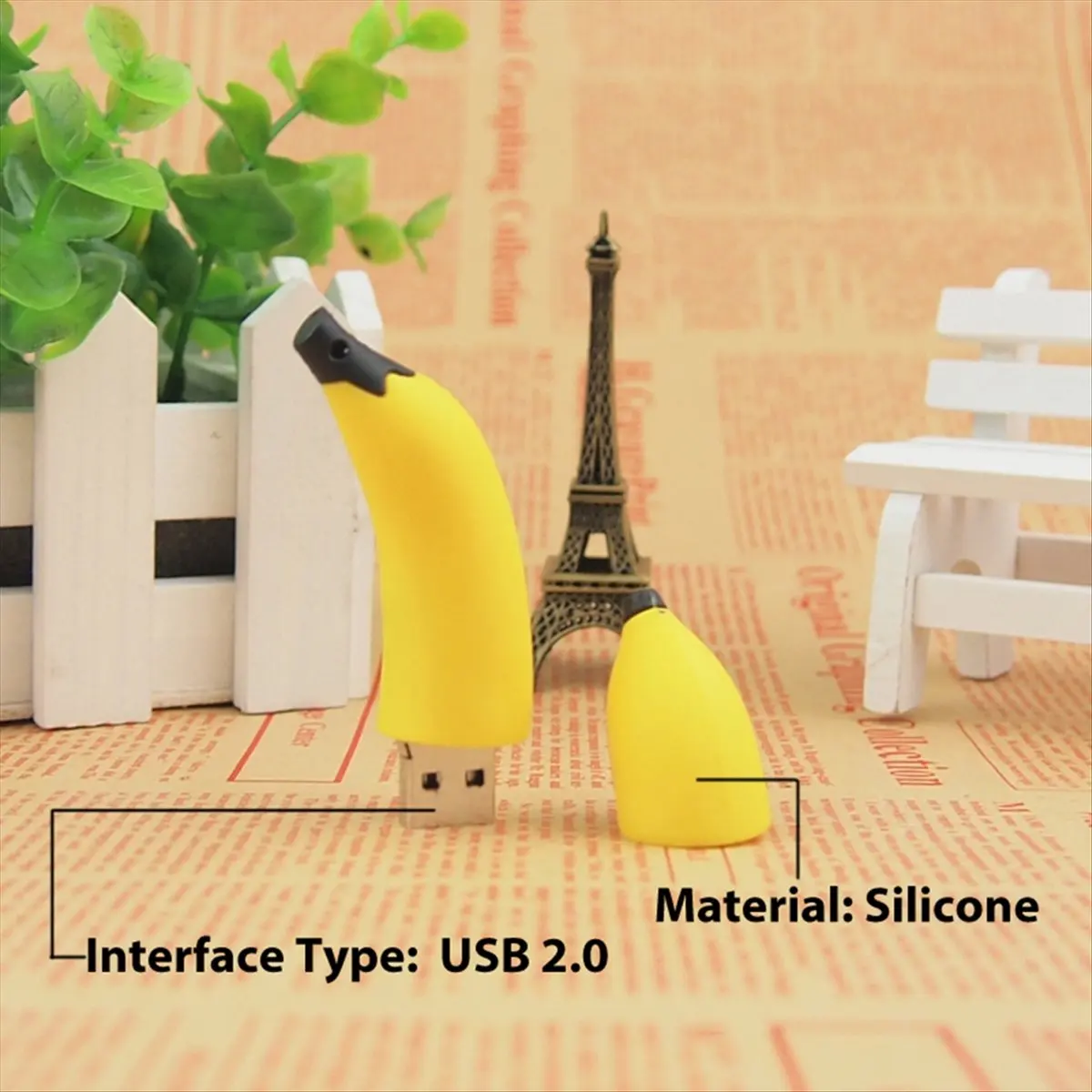 T35C Banana Fruit USB 2.0 Flash Drives 64GB Cute Pen Drive 64G Gift Usb Stick Gifts for Kids