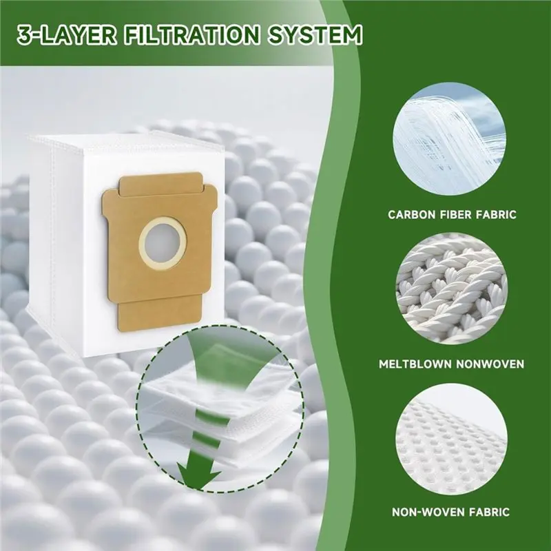 B64B 10-Pack 105X Vacuum Bags for iRobot for Roomba 415X / 505X / 705X, High-Capacity Dust Bags, Multi-Layer Filtration,