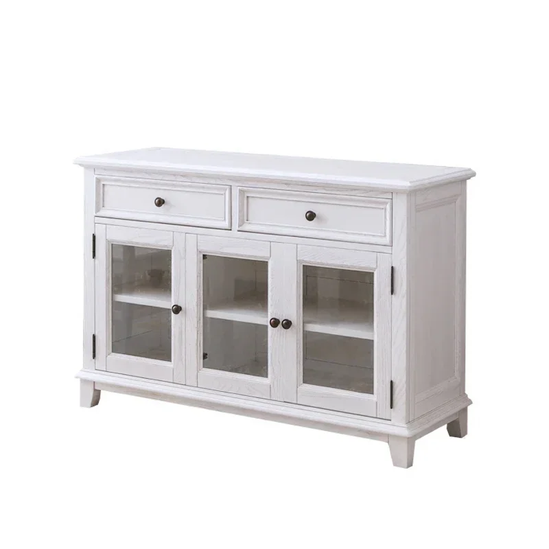 Armadio per ristorante in legno di frassino rurale americano, armadio laterale in legno massello, vecchio armadietto per vino retrò americano