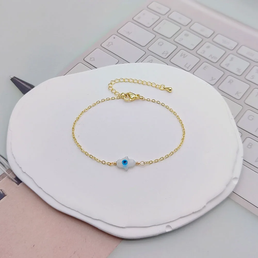 Böses-Auge-Schutzarmbänder für Frauen, Edelstahl-Armband, Großhandelsangebot, zierliche Kette, Pulseras, einfacher Schmuck, Geschenke für Sie – Detail 6