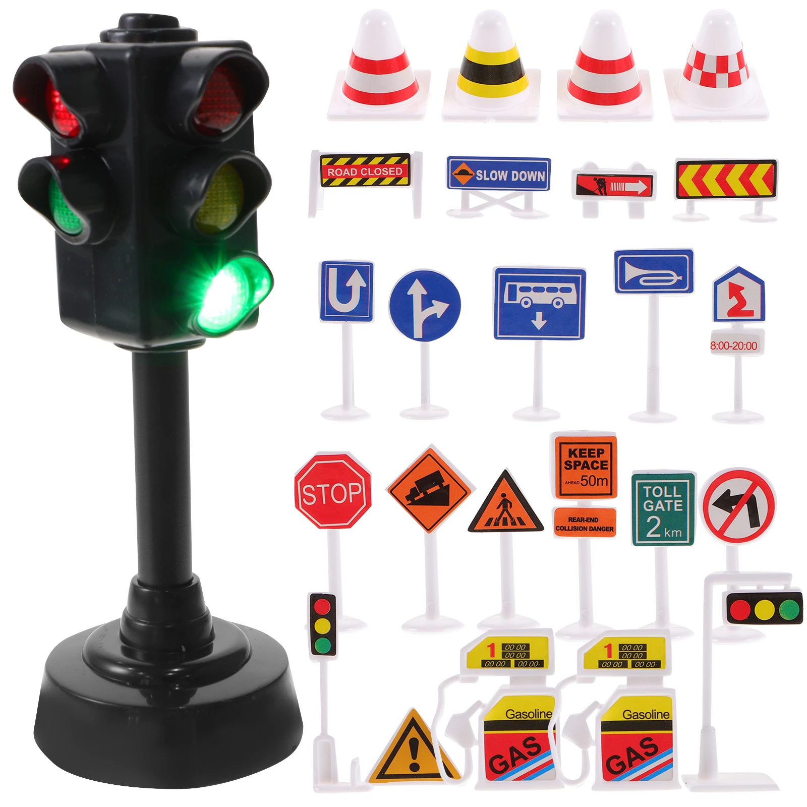 1 Set of Traffic Sign Toy Simulation Road Sign Model Children Educational Toy Traffic Street View Toys Accessories