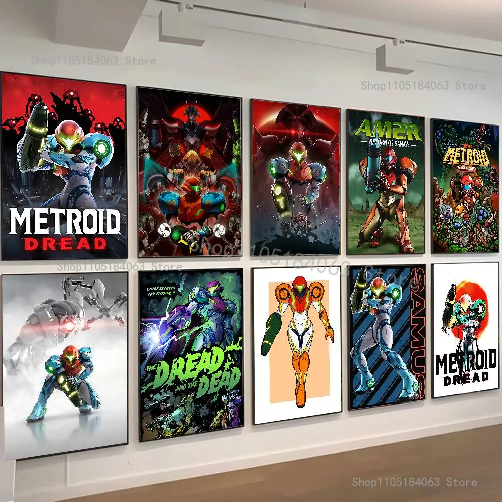 

M-Metroid D-Dread Game Poster Multi-Purpose Wall Art for Living Room Bedroom Office Hallway Bar Home Decor Gift