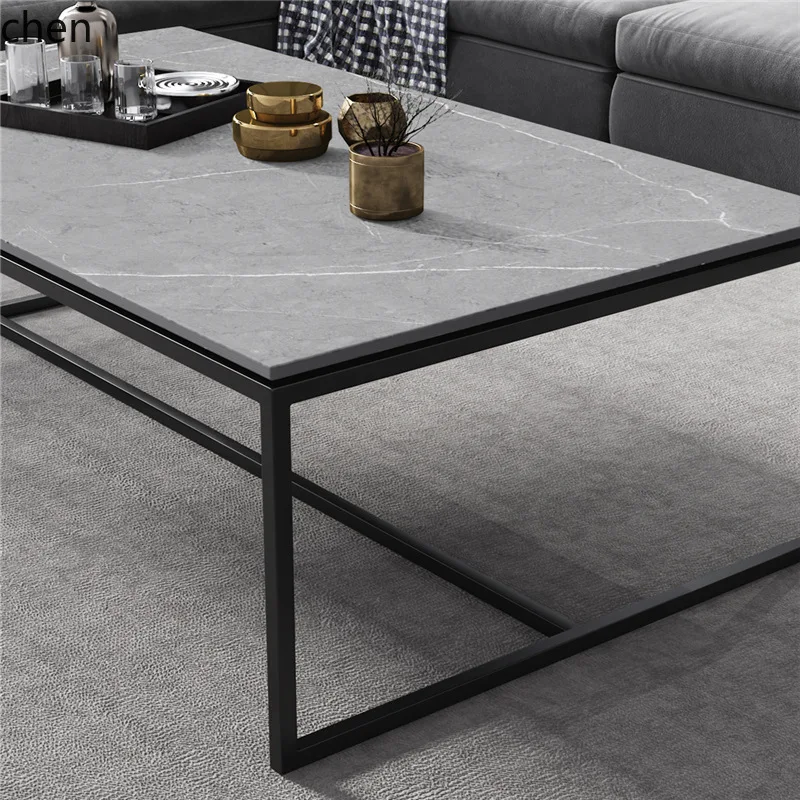 CZ Rock Slab Coffee Table for Home Modern Minimalist Marble Tea Table Small Apartment Living Room