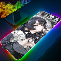 RGB Large Mouse Pad Anime Sexy Girls Carpet Laptop Pc Gamer Keyboard Mat LED 900x400 Mousepad Edge White Tassel Rubber Table Mat