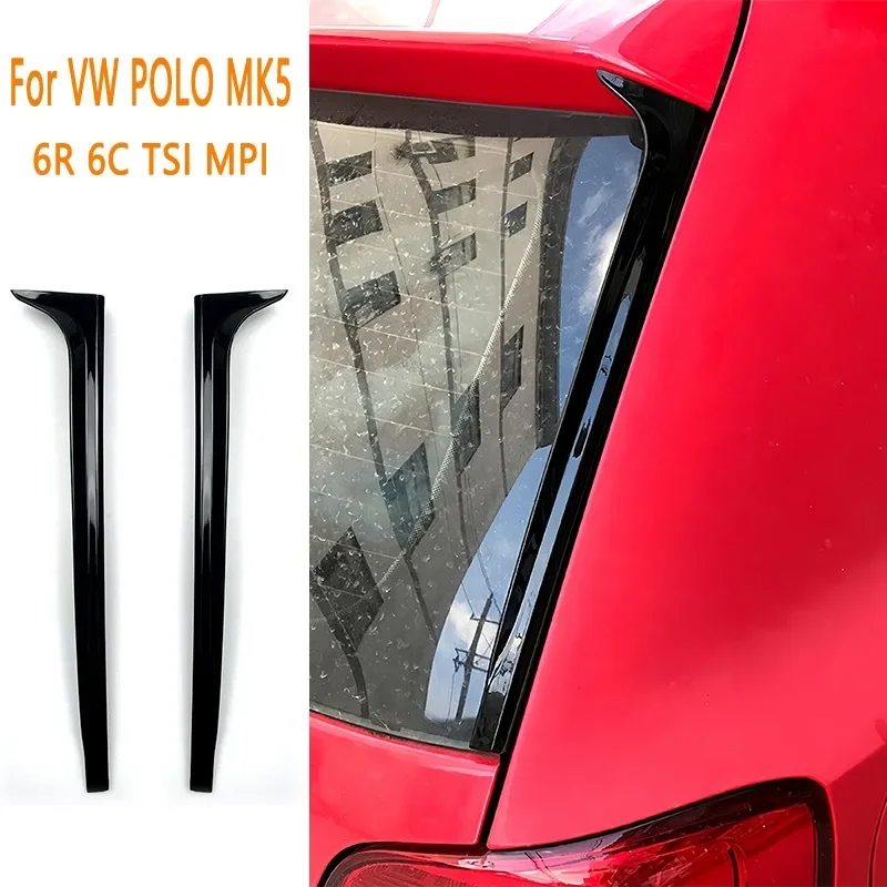 

For Volkswagen Polo Mk5 6R 6C TSI MPI 2009-2017 (Not for GTI / GTR/R-Line ) Rear Window Fins Moulding Side Spoiler Wing Tuning