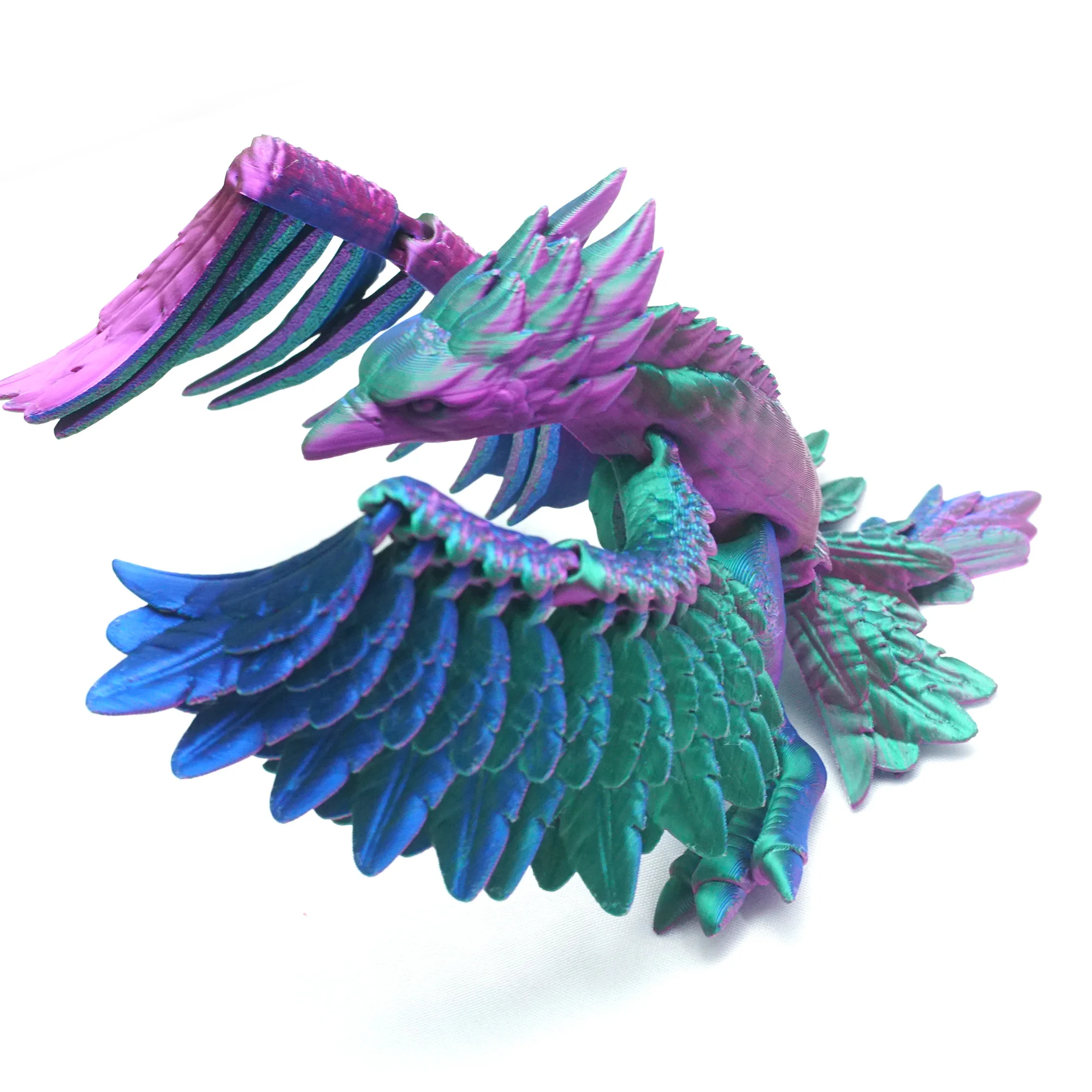 3D printed phoenix, animal toys, home, room, car decoration, desktop ornaments, and free movement of joints