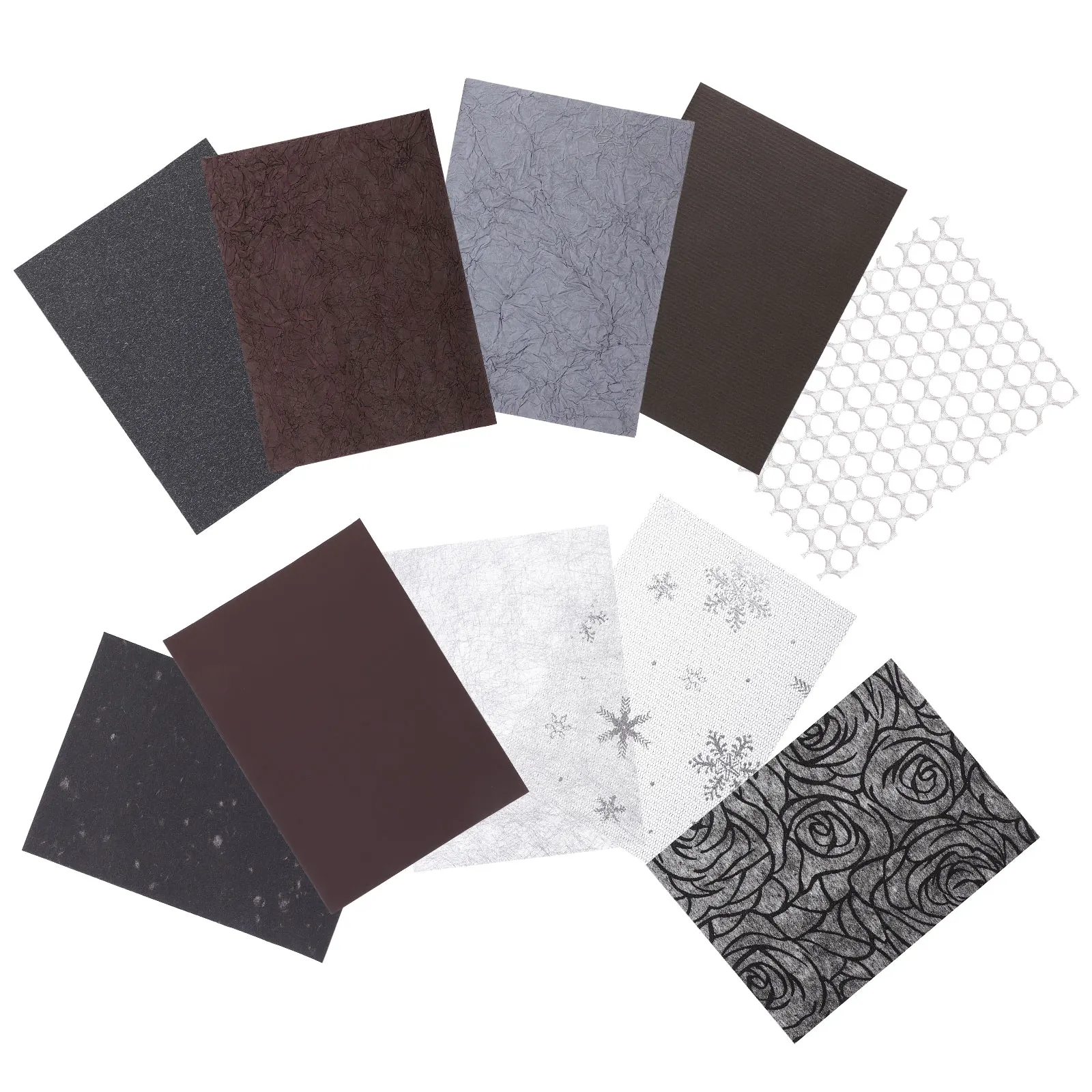 

10 Textured Craft Papers A5 Size 10 Designs Practical DIY Material Perfect for Home Kindergarten Scrapbook Background Decorative