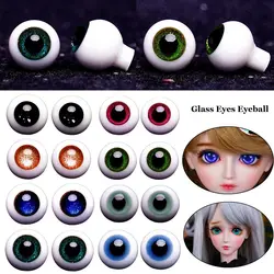 Ojos de cristal de 8mm/10mm/12mm/14mm para muñeca BJD, Ojos de seguridad Azules y negros, globo ocular móvil para muñeca BJD, accesorios para manualidades