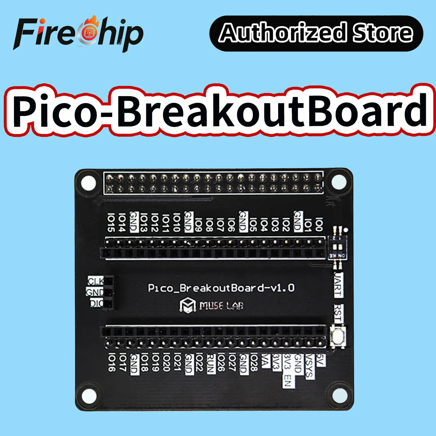 firechip-pico-breakoutboard-raspberry-pi-pico-rp2040-ex-board-com-porta-swd-serial-e-botao-de-reset-compativel-com-rpi-hat-3b-3b-4b