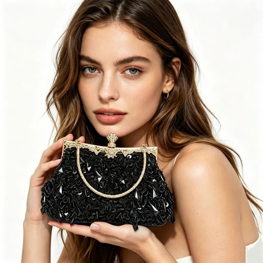 

Party Handbag Exquisite Metal Chain Handbag Sequin Handbag Eye-Catching Evening Clutch Bag For Evening Banquets Cocktail Parties