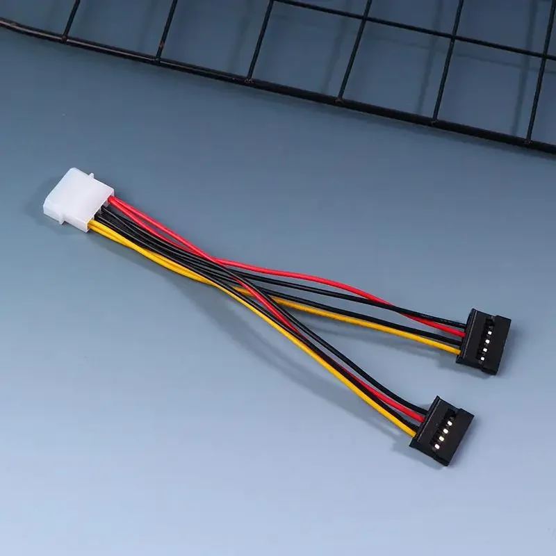 IDE Molex 4 Pin To 2 X SATA Power Cable Serial ATA Y Splitter Hard Driver Dual Extension Cord Adapter Connector